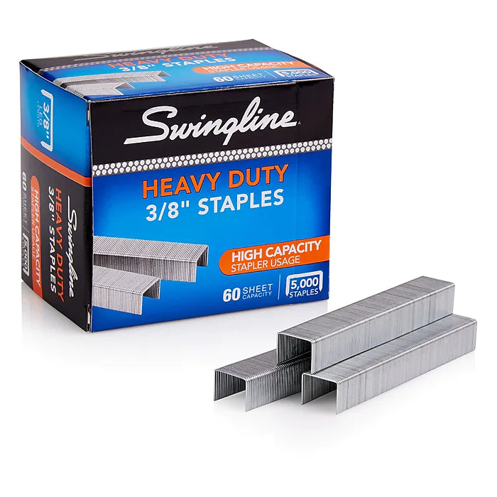 Swingline Heavy Duty Staples, 3/8" Length, 5,000/Box (79398)