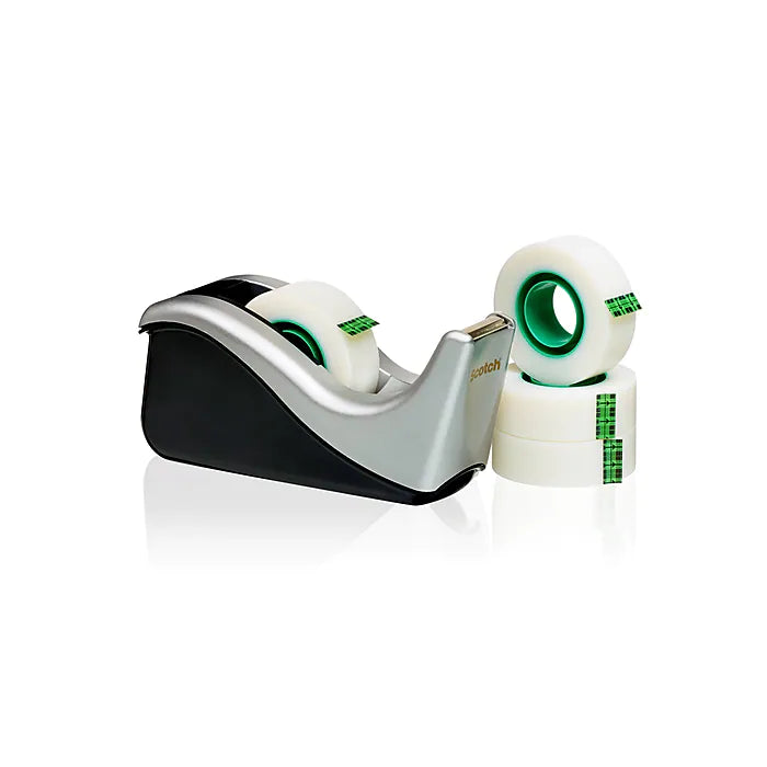 Scotch® Desktop Tape Dispenser, Silvertech Two-Tone (C60-ST)