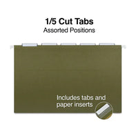 Thumbnail for Staples Hanging File Folder, 5-Tab, Legal Size, Standard Green, 50/Box (TR490853)