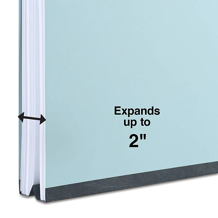 Staples Pressboard Classification Folder, 2" Expansion, Letter Size, Blue, 25/Box (TR384868/384868)