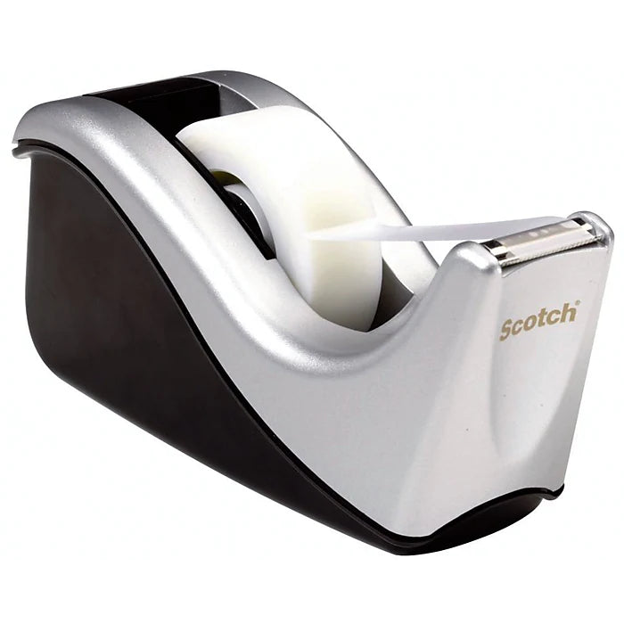 Scotch® Desktop Tape Dispenser, Silvertech Two-Tone (C60-ST)