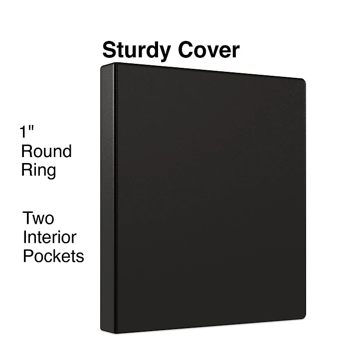 Staples Economy 1" 3-Ring Non-View Binder, Black (ST26645-CC)