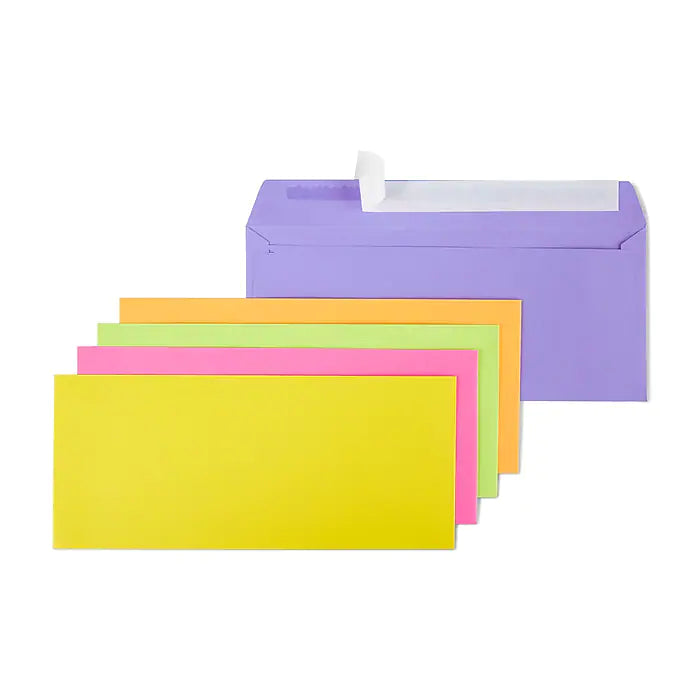 Staples EasyClose #10 Business Envelopes, 4 1/8" x 9 1/2", Assorted, 50/Pack (23431)