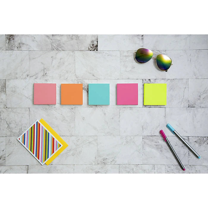 Post-it® Notes, 3" x 3", Poptimistic Collection, 100 Sheets/Pad, 5 Pads/Pack (654-5PK)