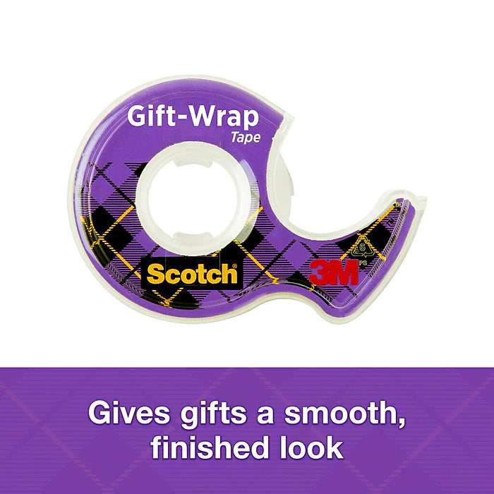 Scotch® Gift Wrap Tape with Dispenser, 3/4" x 23.61 yds., 4 Rolls (415)