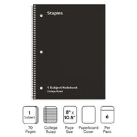 Thumbnail for Staples 1-Subject Notebook, 8