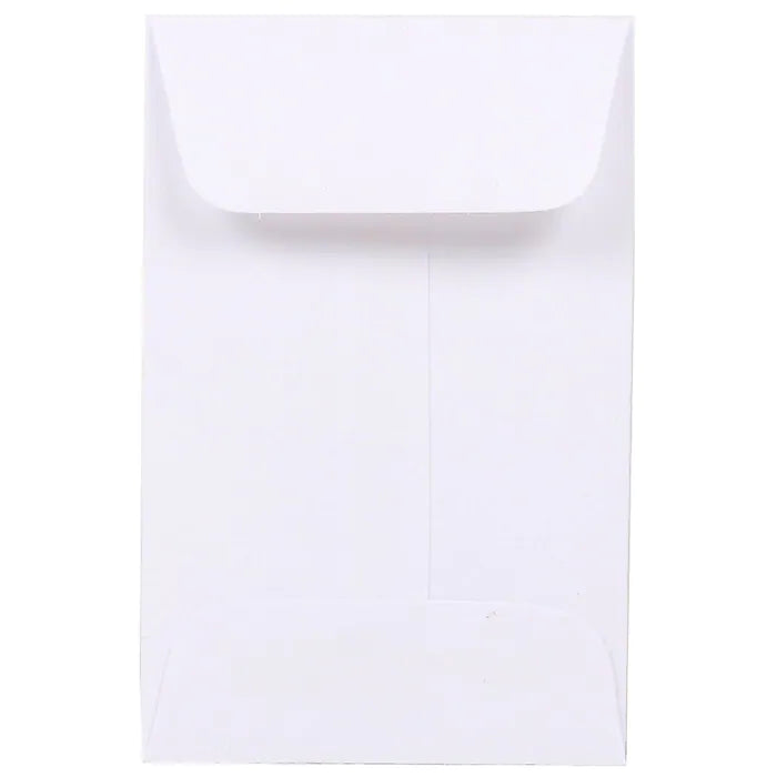 JAM Paper #1 Coin Envelope, 2 1/4" x 3 1/2", White, 100/Pack (122326658)