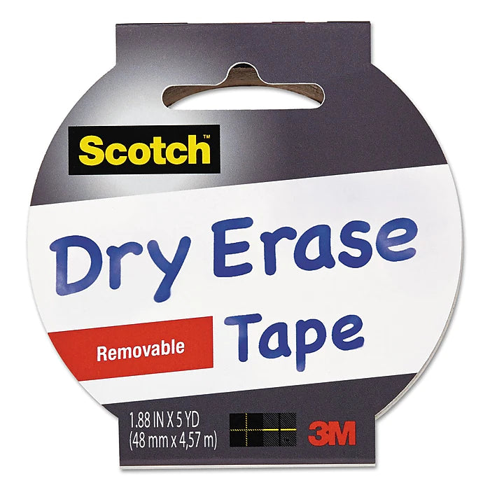 Scotch™ Dry EraseTape, 1.88" x 5 yds. (1905R-DE-WHT)