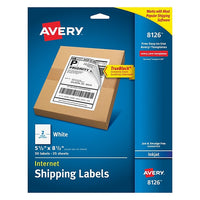 Thumbnail for Avery Inkjet Internet Shipping Labels with TrueBlock, White, 50 Labels Per Pack (08126)