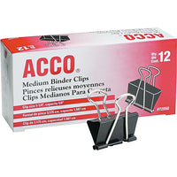 Thumbnail for ACCO® Medium Binder Clips, Black, Dozen (A7072050B)