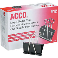 Thumbnail for ACCO® Large Binder Clips, Non-Slip Grip, Dozen (72100)