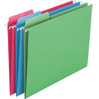 Thumbnail for Smead FasTab 10% Recycled Hanging File Folder, 3-Tab, Letter Size, Assorted Colors, 18/Box (64031)