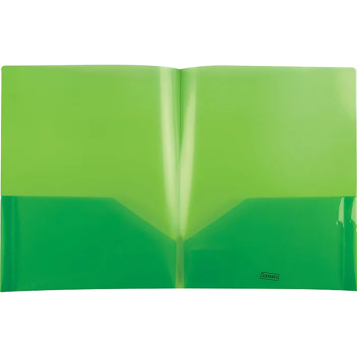 Staples 2 Pocket Folder, Letter Size, Green (26383)