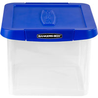 Thumbnail for Bankers Box Heavy-Duty Plastic File Box, Letter/Legal Size, Blue/Clear (0086201)