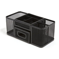 Thumbnail for TRU RED™ 7-Compartment Wire Mesh Accessory Holder, Matte Black (TR57541)