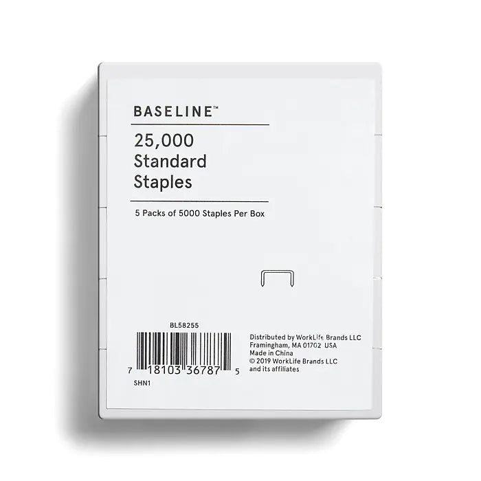 Baseline Staples, .25" Leg Length, 25000/Box (BL58255)