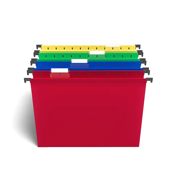 Staples Hanging File Folders, 5-Tab, Letter Size, Assorted Colors, 20/Box (TR13324)