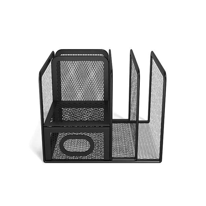 TRU RED™ 5 Compartment Wire Mesh Accessory Holder, Matte Black (TR57532)