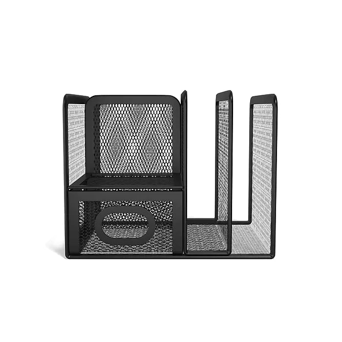 TRU RED™ 5 Compartment Wire Mesh Accessory Holder, Matte Black (TR57532)