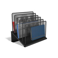 Thumbnail for TRU RED™ 5 Compartment Wire Mesh File Organizer, Matte Black (TR57554)