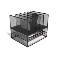 Thumbnail for TRU RED™ 7 Compartment Wire Mesh File Organizer, Matte Black (TR57537)