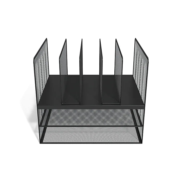 TRU RED™ 7 Compartment Wire Mesh File Organizer, Matte Black (TR57537)