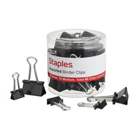 Thumbnail for Staples Binder Clips, Assorted, Black, 60/Pack (15339)