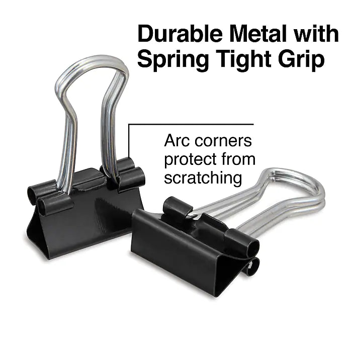 Staples 0.5"W Binder Clips, Micro, Black, 100/Pack (15340)