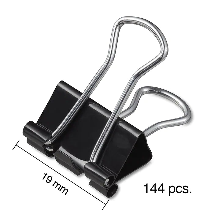 Staples 0.75"W Binder Clips, Small, Black, 144/Pack (32002)