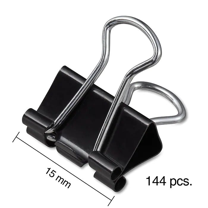 Staples 0.6" Binder Clips, Mini, Black, 144/Pack (15338)