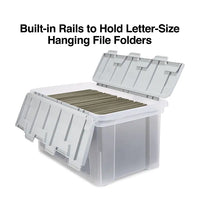 Thumbnail for Staples Hanging File Box, Wing Lid, Letter Size, Clear (TR58300)