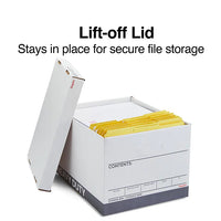 Thumbnail for Staples Heavy Duty File Box, Lift Off Lid, Letter/Legal, White/Gray, 12/Carton (TR59219)