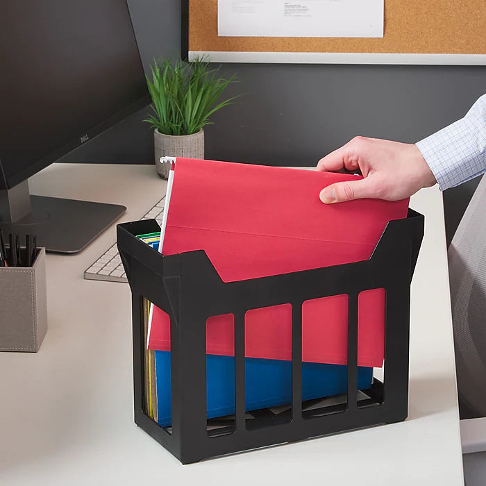 Staples File Caddy with File Folders, Letter Size, Black (10613)