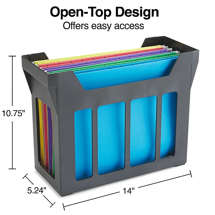 Staples File Caddy with File Folders, Letter Size, Black (10613)