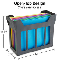 Thumbnail for Staples File Caddy with File Folders, Letter Size, Black (10613)