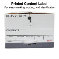 Thumbnail for Staples Heavy Duty File Box, String and Button Lid, Legal, White/Gray, 4/Pack (TR59224)