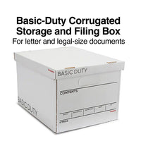 Thumbnail for Staples Basic-Duty File Box, Lift Off Lid, Letter/Legal, White/Black, 10/Pack (TR59208)