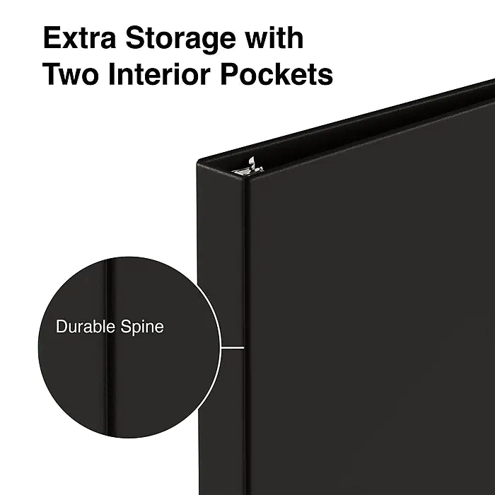 Staples Economy 1" 3-Ring Non-View Binder, Black (ST26645-CC)