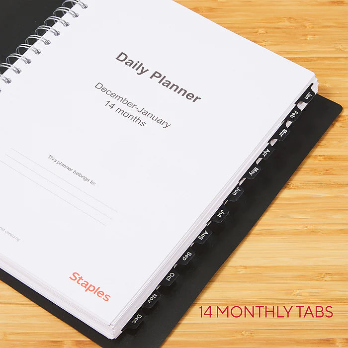 2023 Staples 8" x 11" Four-Person Daily Appointment Book, Black (ST58479-23)