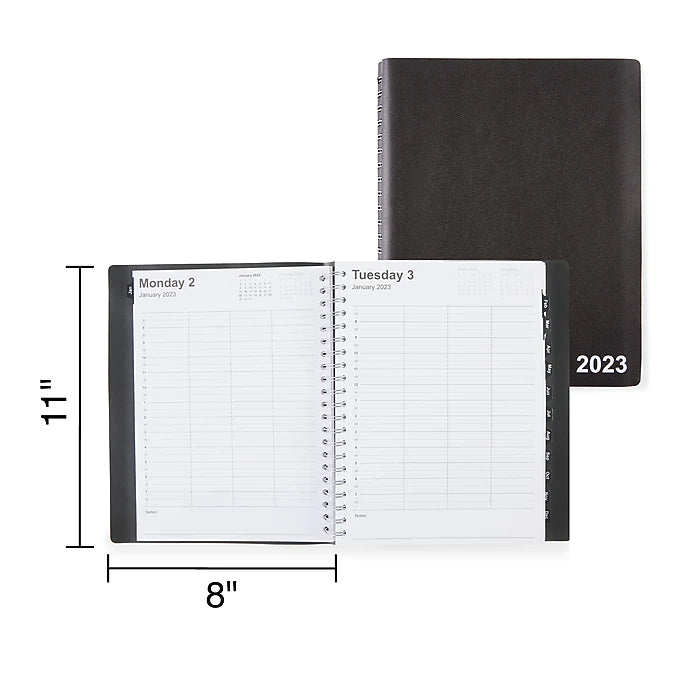 2023 Staples 8" x 11" Four-Person Daily Appointment Book, Black (ST58479-23)