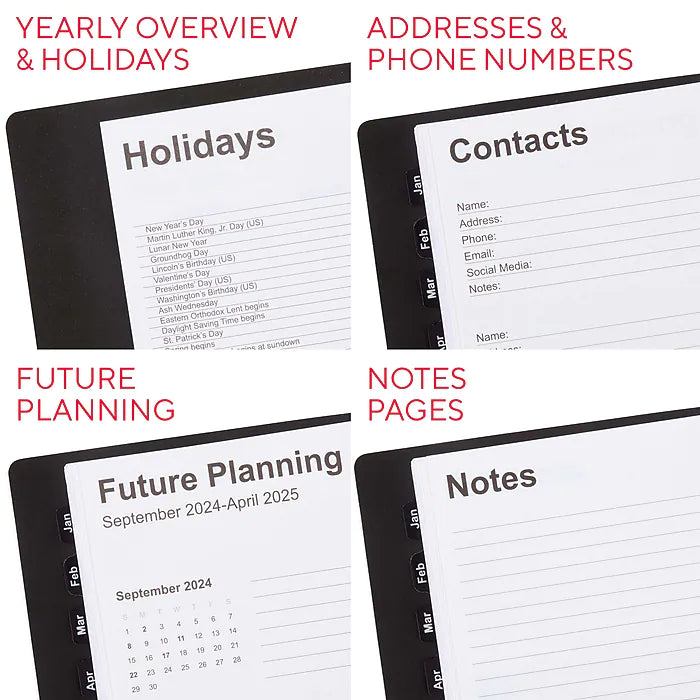 2023 Staples 8" x 11" Four-Person Daily Appointment Book, Black (ST58479-23)