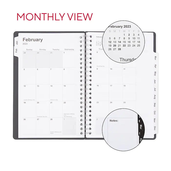 2023 Staples 5" x 8" Weekly & Monthly Planner, Black (ST21490-23)