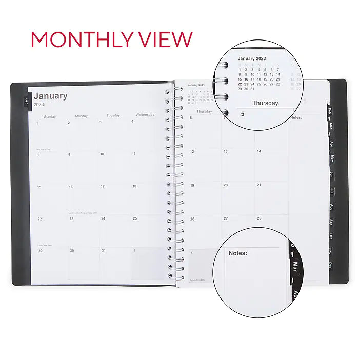 2023 Staples 8" x 11" Four-Person Daily Appointment Book, Black (ST58479-23)