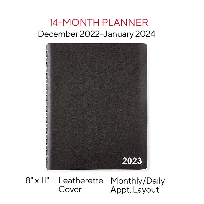 2023 Staples 8" x 11" Four-Person Daily Appointment Book, Black (ST58479-23)