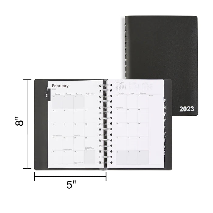 2023 Staples 5" x 8" Daily Appointment Book, Black (ST58452-23)