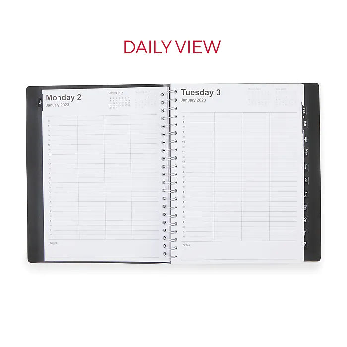 2023 Staples 8" x 11" Four-Person Daily Appointment Book, Black (ST58479-23)