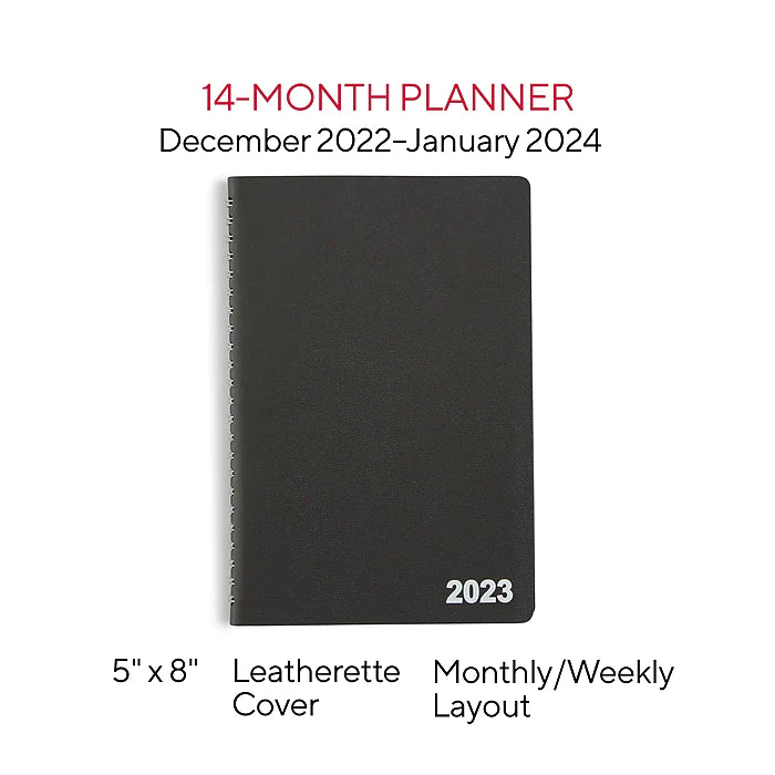 2023 Staples 5" x 8" Weekly & Monthly Appointment Book, Black (ST58454-23)