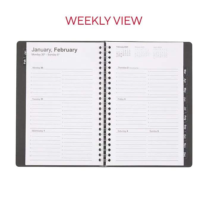 2023 Staples 5" x 8" Weekly & Monthly Appointment Book, Black (ST58454-23)