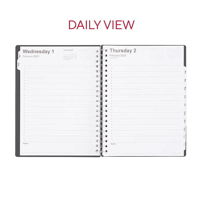 2023 Staples 8" x 11" Daily Appointment Book, Black (ST21487-23)