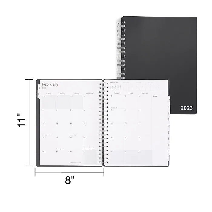 2023 Staples 8" x 11" Daily Appointment Book, Black (ST21487-23)